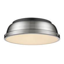  3602-14 BLK-PW - Duncan 14" Flush Mount in Matte Black with Pewter